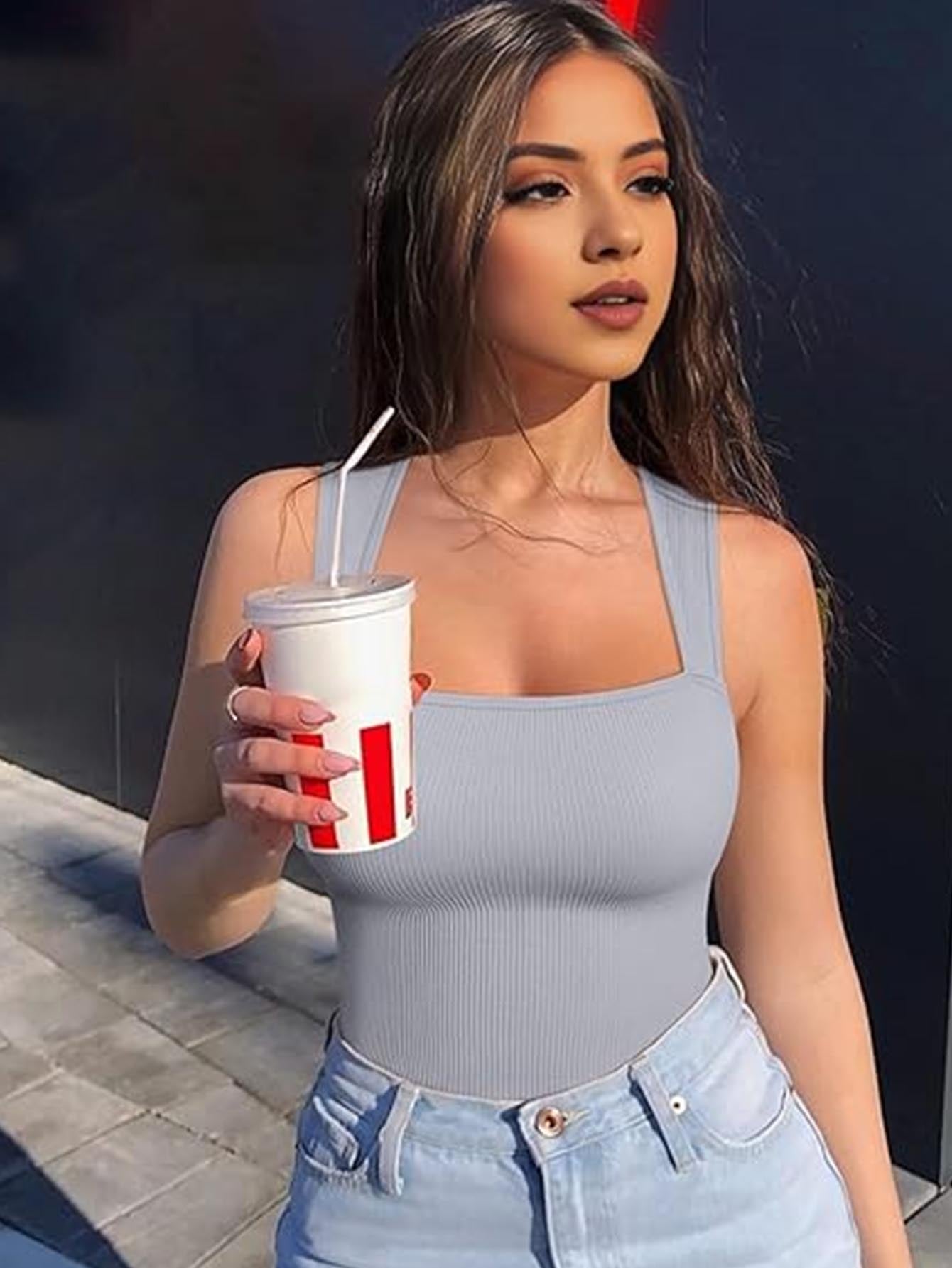 2 Pack Womens, One Piece Jumpsuits for Women, Ribbed Workout Tops for Women Clothing, Seamless Tank Tops Rompers - EdBryShaan
