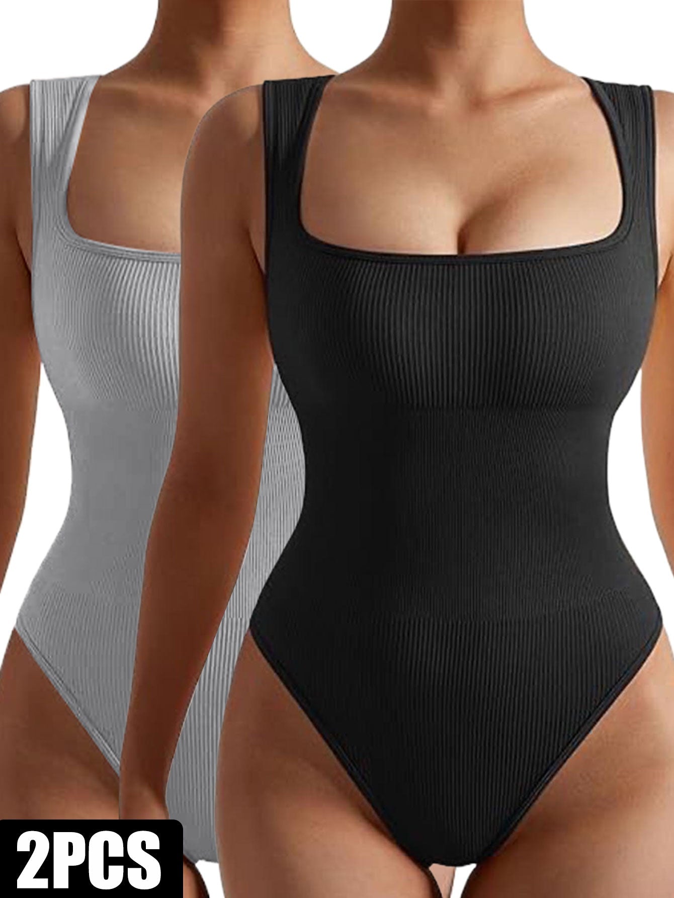 2 Pack Womens, One Piece Jumpsuits for Women, Ribbed Workout Tops for Women Clothing, Seamless Tank Tops Rompers - EdBryShaan