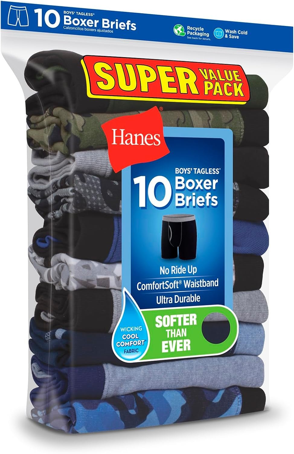 Boys and Toddler Underwear, Comfort Flex and Comfortsoft Boxer Briefs, Multiple Packs Available - EdBryShaan