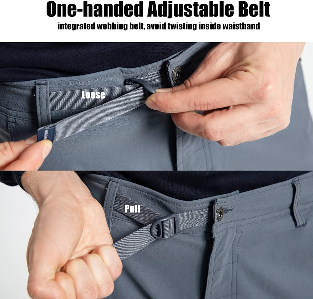 Mens Hiking Shorts 10" Waterproof Quick Dry Cargo Shorts Tactical Shorts for Camping Fishing Outdoor Activity