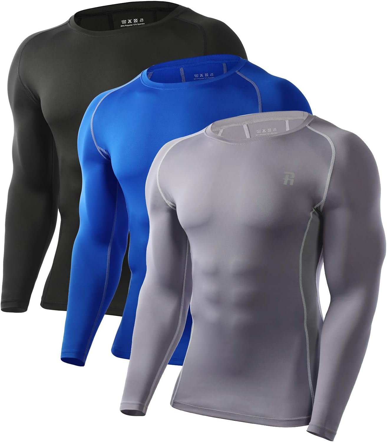 Compression Shirts for Men Long Sleeve Cool Dry Athletic Workout Tee Shirts Fishing Sun Shirts Sports Thermal Tights - EdBryShaan
