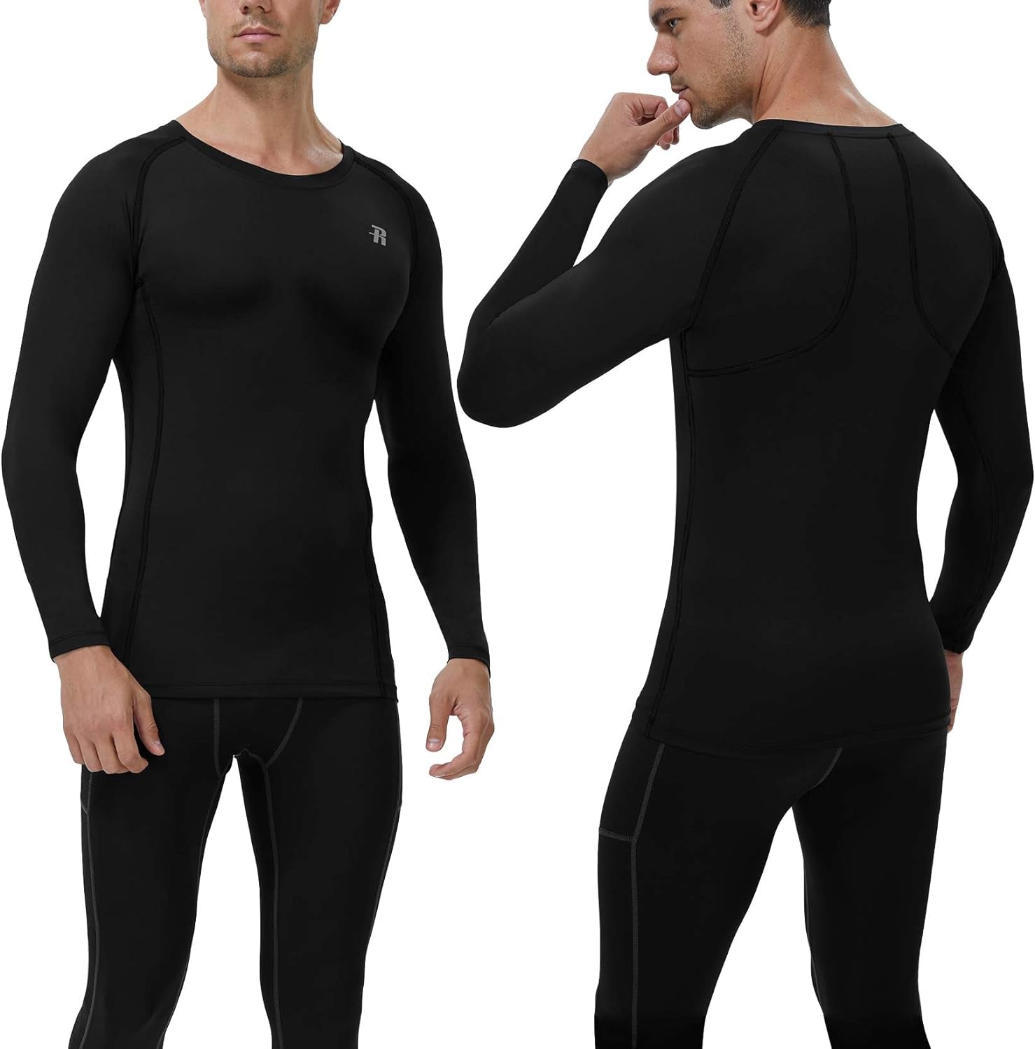 Compression Shirts for Men Long Sleeve Cool Dry Athletic Workout Tee Shirts Fishing Sun Shirts Sports Thermal Tights - EdBryShaan