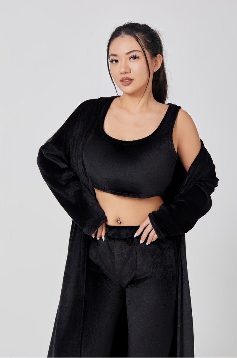 Cozy Pajama Set, 3 Piece Lounge Set, Cute Loungewear, Warm Suit Sets, Matching Set, Lounge Set, 3 Piece Pant Sets, Women Winter Dress - EdBryShaan