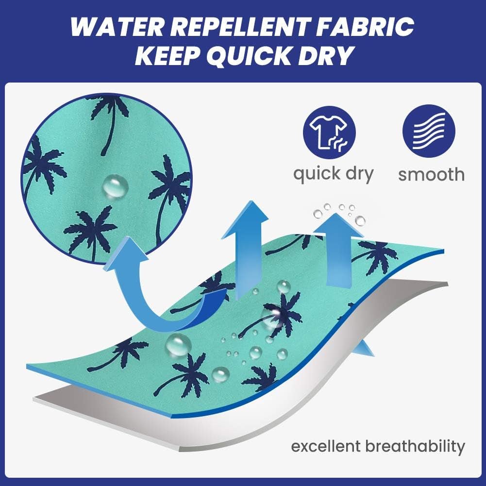 Mens 7" Stretch Swim Trunks Quick Dry Mesh Lining Swimwear Bathing Suits - EdBryShaan