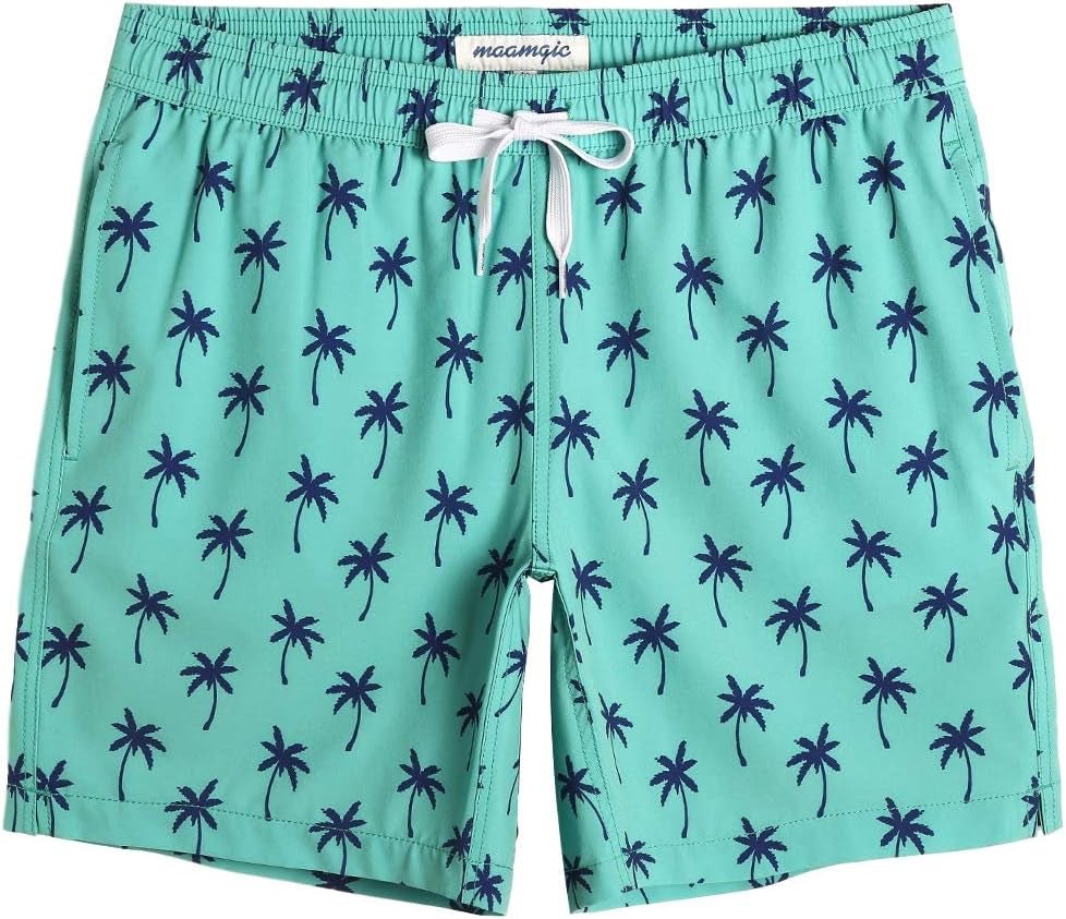 Mens 7" Stretch Swim Trunks Quick Dry Mesh Lining Swimwear Bathing Suits - EdBryShaan