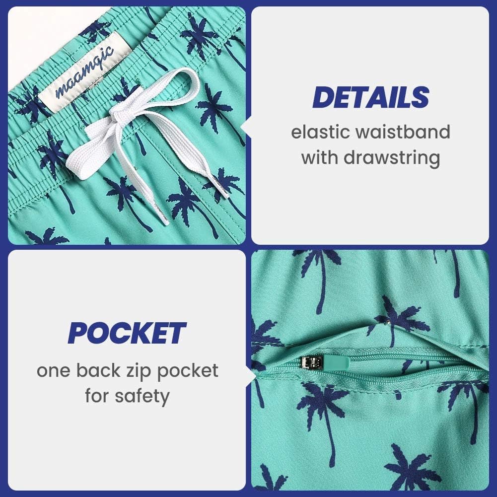 Mens 7" Stretch Swim Trunks Quick Dry Mesh Lining Swimwear Bathing Suits - EdBryShaan