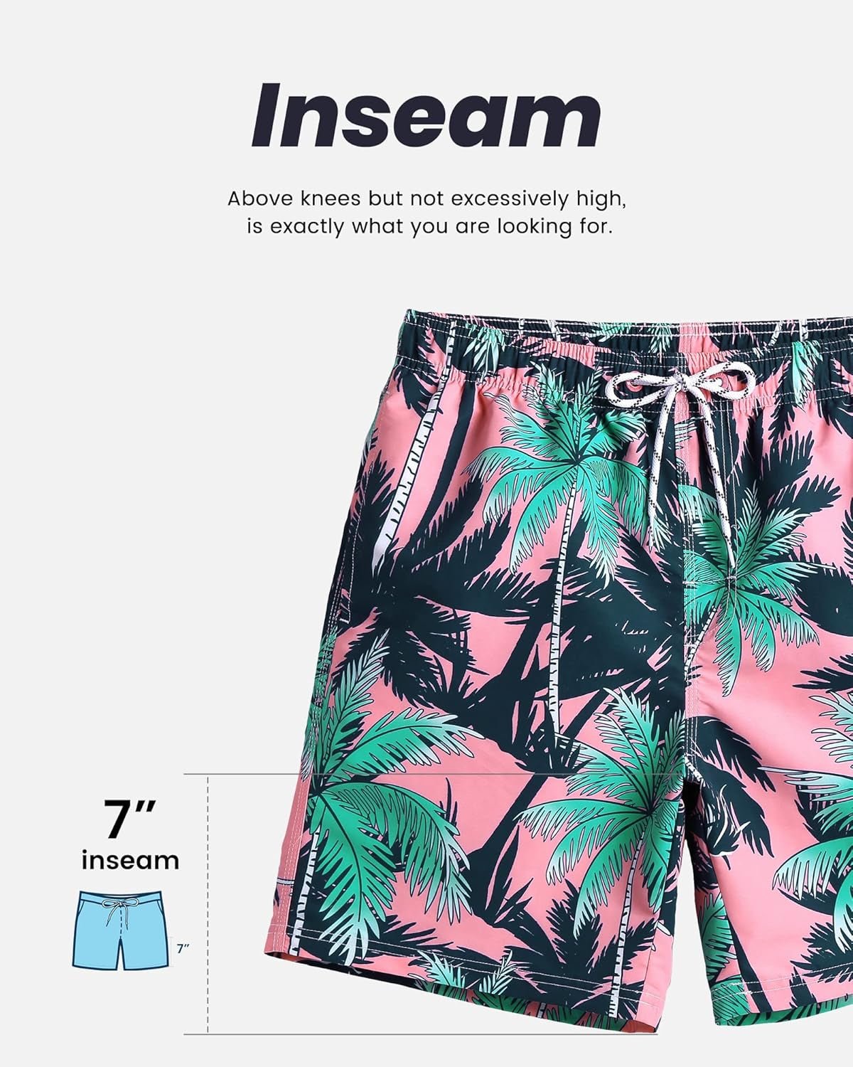 Mens Swim Trunks Quick Dry Swim Shorts with Mesh Lining Funny Swimwear Bathing Suits 7Inch - EdBryShaan