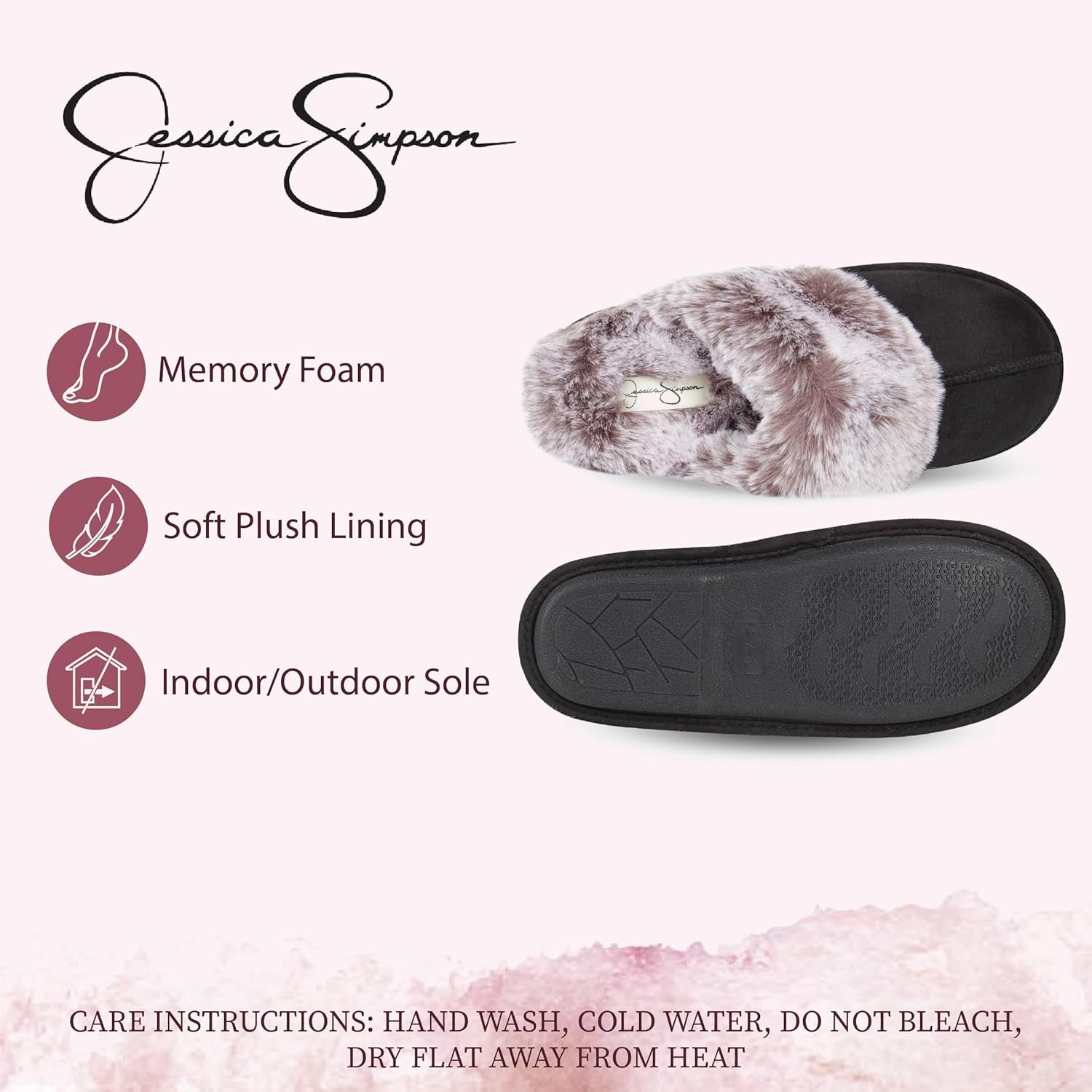 Women'S Comfy Faux Fur House Slipper Scuff Memory Foam Slip on Anti - Skid Sole - EdBryShaan