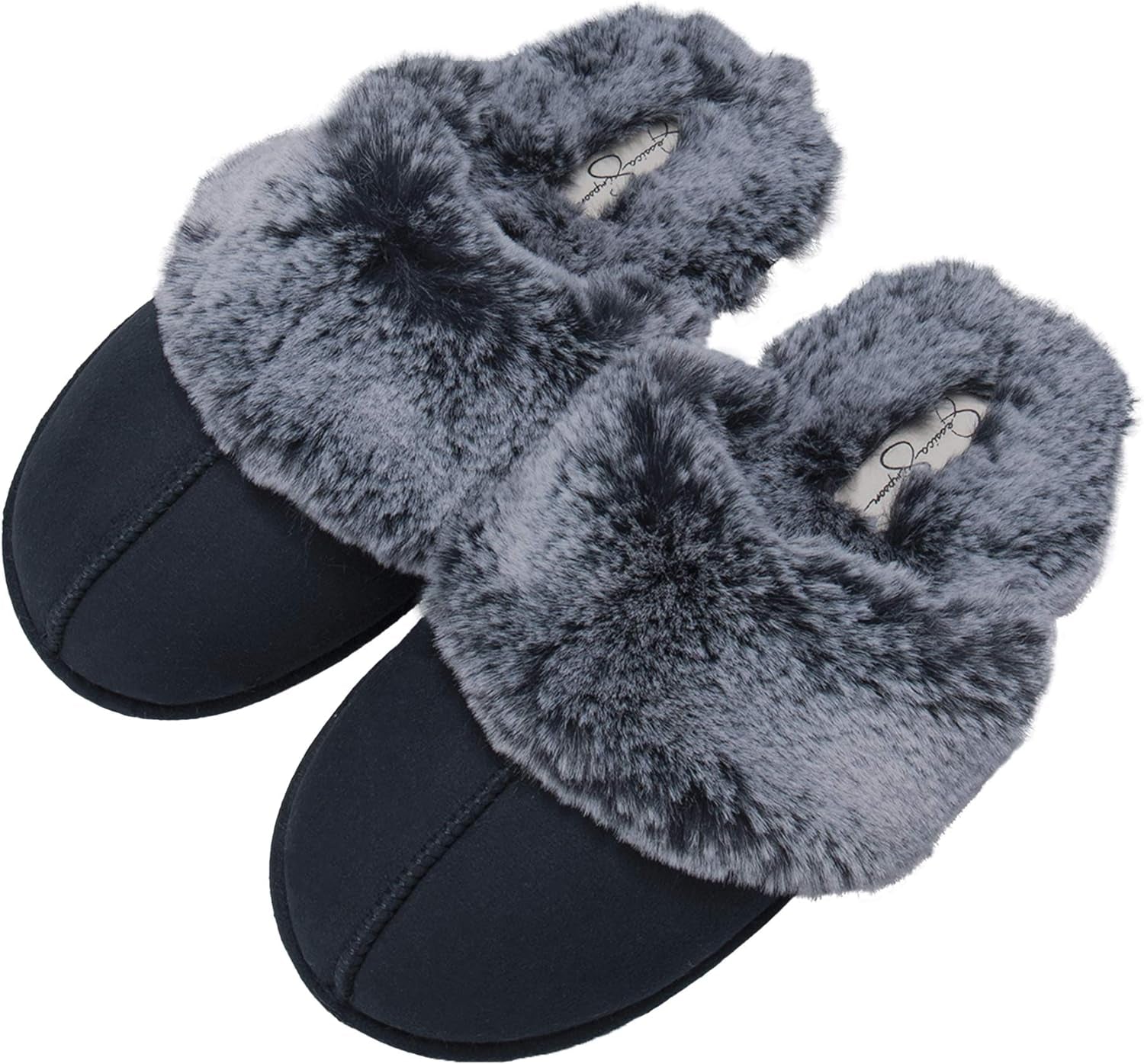 Women'S Comfy Faux Fur House Slipper Scuff Memory Foam Slip on Anti - Skid Sole - EdBryShaan