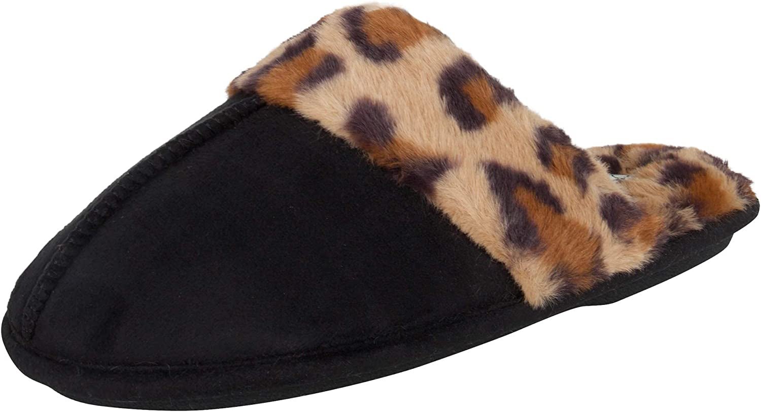 Women'S Comfy Faux Fur House Slipper Scuff Memory Foam Slip on Anti - Skid Sole - EdBryShaan