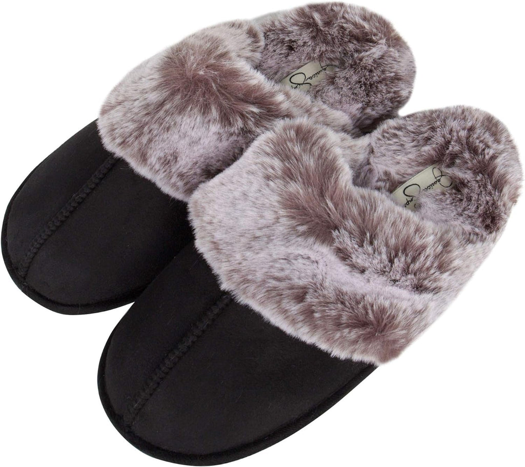 Women'S Comfy Faux Fur House Slipper Scuff Memory Foam Slip on Anti - Skid Sole - EdBryShaan