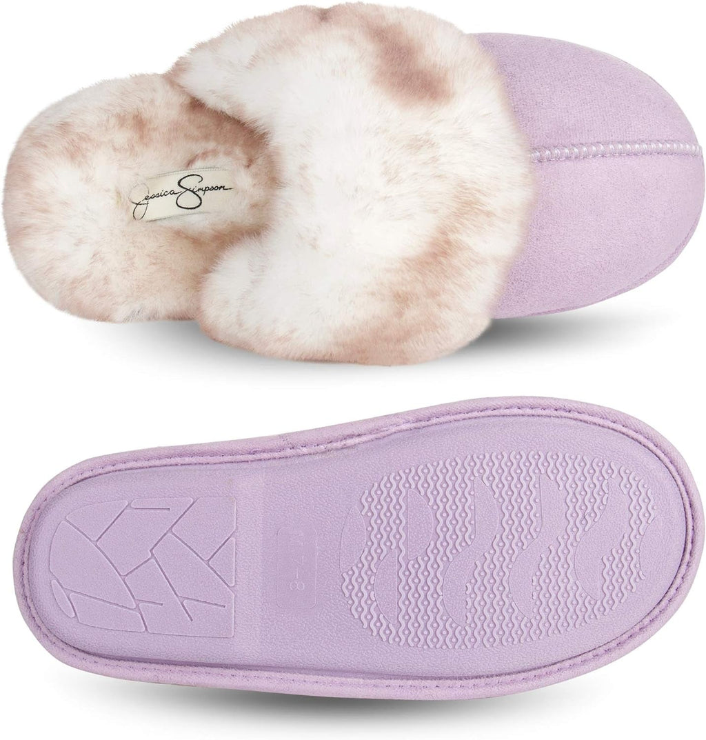 Women'S Comfy Faux Fur House Slipper Scuff Memory Foam Slip on Anti - Skid Sole - EdBryShaan