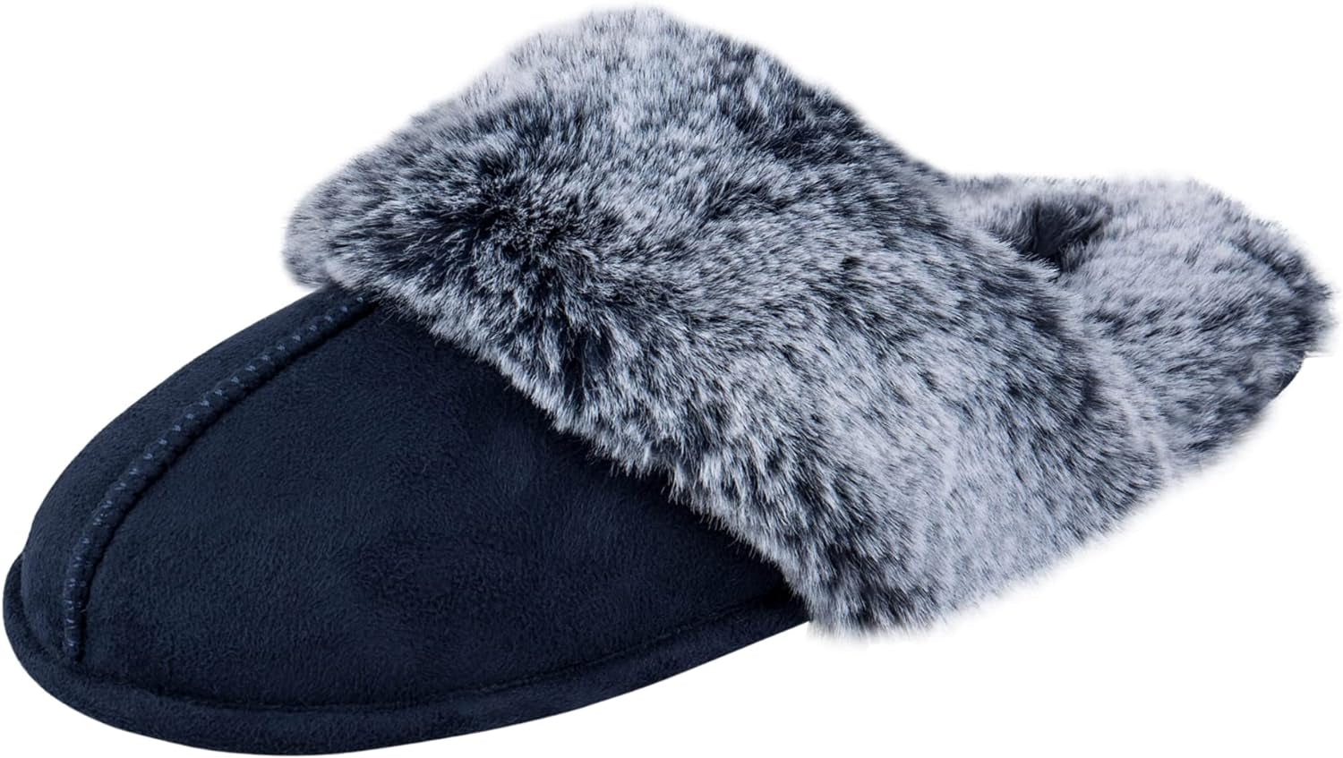Women'S Comfy Faux Fur House Slipper Scuff Memory Foam Slip on Anti - Skid Sole - EdBryShaan