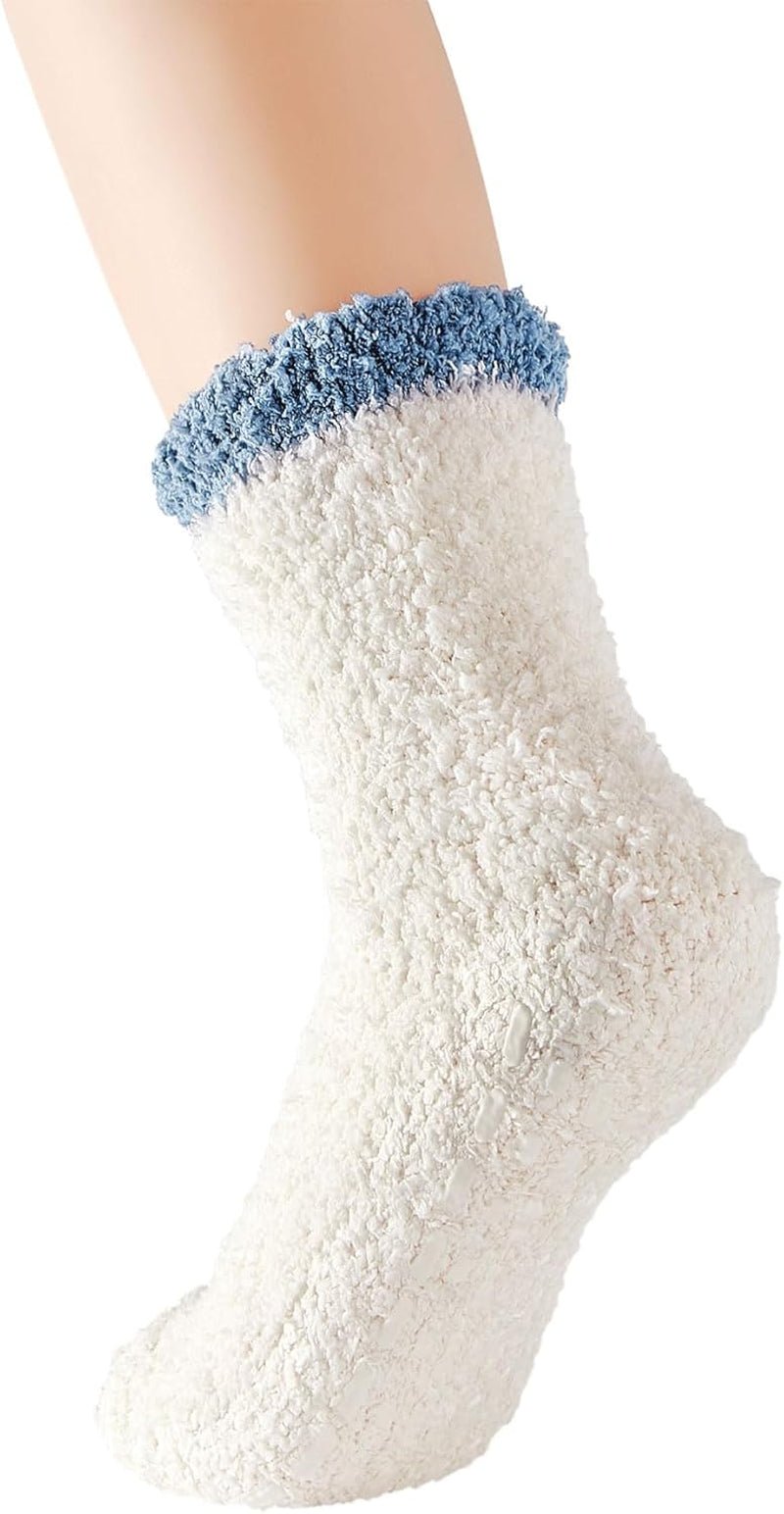 Women'S Fuzzy Slipper Socks - Warm, Fluffy, Cozy Crew Socks for Winter - EdBryShaan